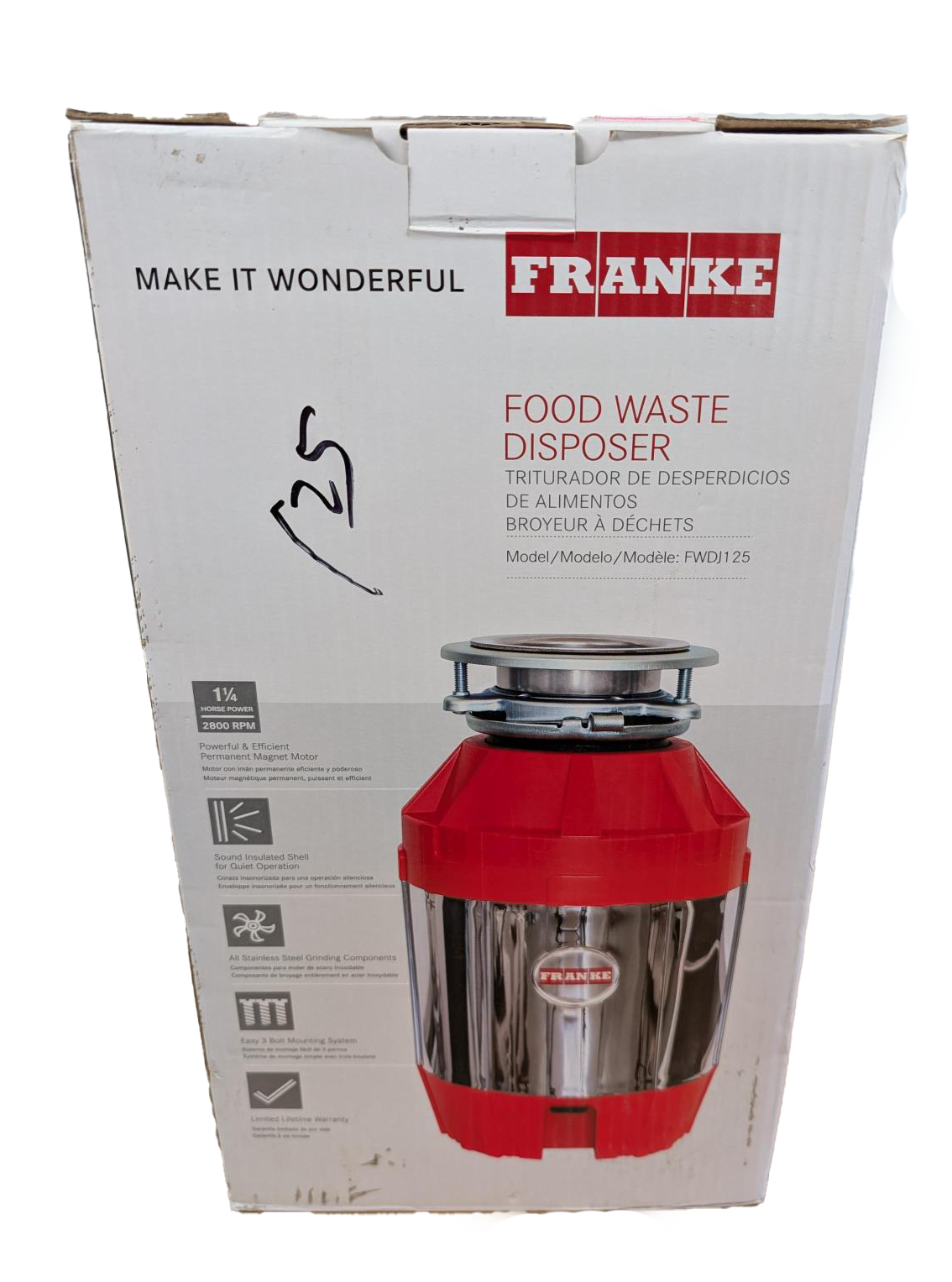 CLOSEOUT Franke Elite Slimline 1-1/4 HP Food Waste Disposer