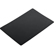 Black soft pad cutting board with rounded corners displayed at an angle.