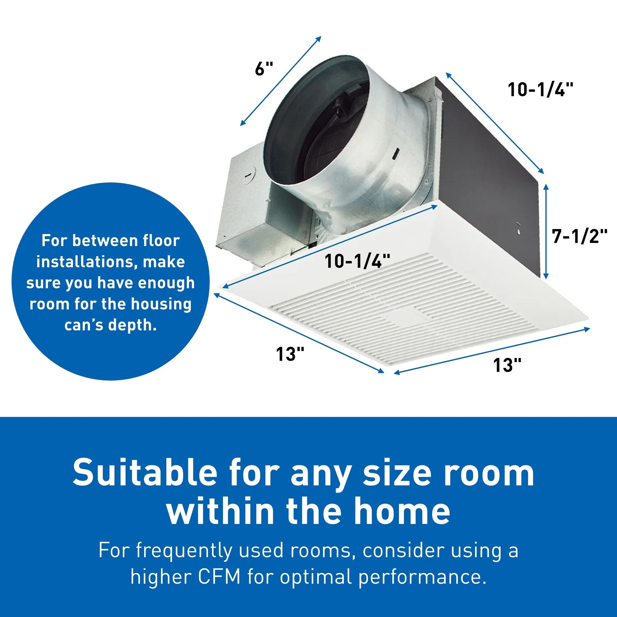 Panasonic Ceiling Fans WhisperGreen Select Ventilation Fan with Pick-A-Flow 50/80/110 CFM - FV-0511VK3