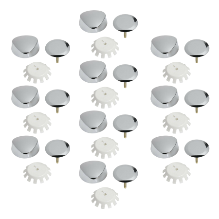 Geberit 151.550.21.1 Traditional TurnControl Trim Only: Chrome - 10 Pack