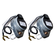 Two GeneralAire model 727-40 humidifier motors with black cords and brass connectors.