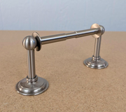 CLOSEOUT Ginger London Terrace Wall Mounted Double Post Toilet Paper Holder - Satin Nickel