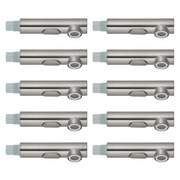 Ten stainless steel pull-out spray heads with threaded connectors arranged in two columns.