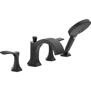 Hansgrohe 04817670 Locarno 4-Hole Roman Tub Set Trim with 1.75 GPM Handshower in Matte Black