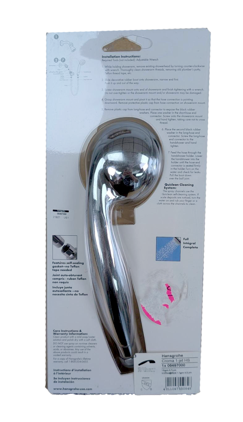 CLOSEOUT Hansgrohe Croma E75 1.5 GPM Single Function Hand Shower - Chrome