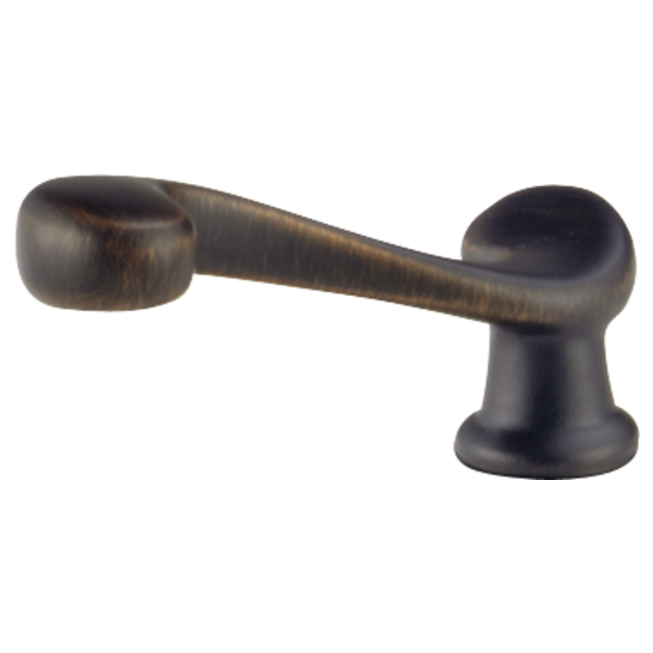 Venetian bronze single lever handle kit with curved arm connecting two cylindrical ends.
