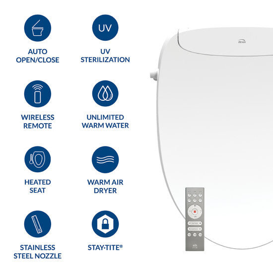 BEMIS Haven 500 Elongated Bidet Seat - White