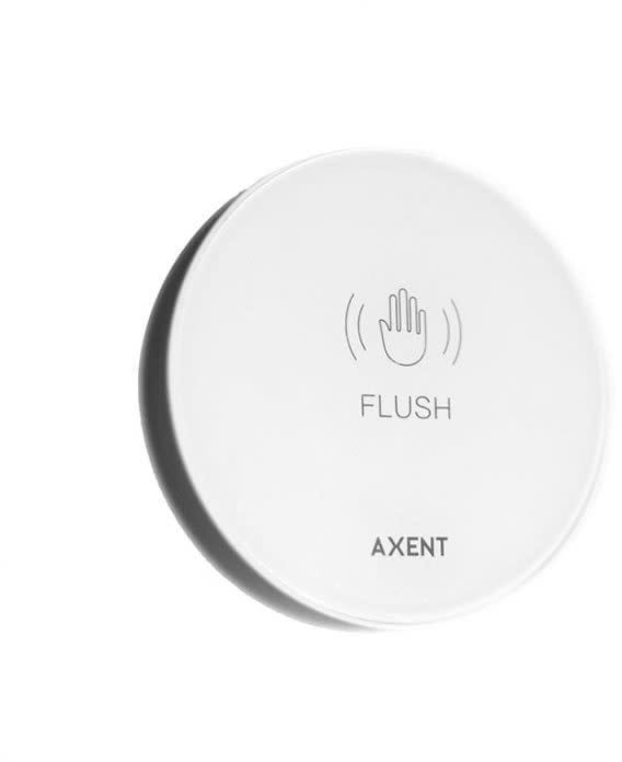 White circular Axent Hi Flush Kit with hand icon and "FLUSH" text on face.