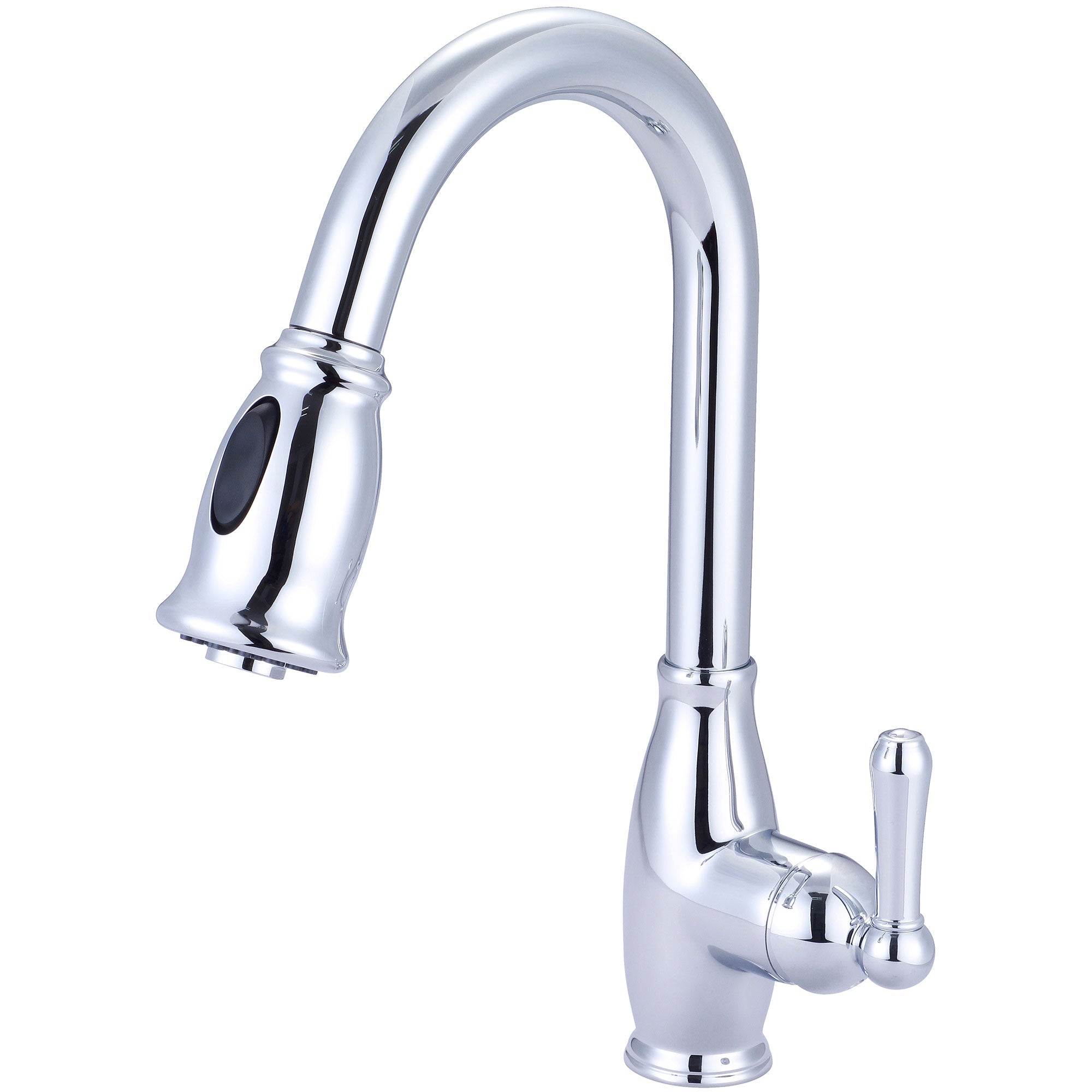 Olympia Accent 1.5 GPM Single Handle Pull Down Gooseneck Kitchen Faucet with Lever Handle in Chrome - K-5040