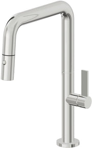 California Faucets Poetto Quad Spout Pull-Down Kitchen Faucet with Button Sprayer in Polished Chrome - K50-103-FB-PC