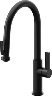 California Faucets Corsano High Arc Pull-Down Kitchen Faucet with Squeeze Sprayer in Matte Black - K51-100SQ-FB-MBLK