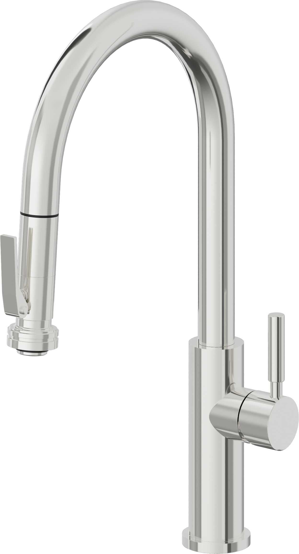 California Faucets Corsano High Arc Pull-Down Kitchen Faucet with Squeeze Sprayer in Polished Chrome - K51-100SQ-ST-PC