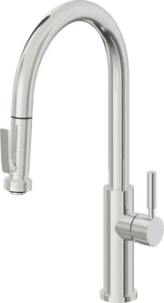 California Faucets Corsano High Arc Pull-Down Kitchen Faucet with Squeeze Sprayer in Polished Chrome - K51-100SQ-ST-PC