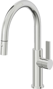 California Faucets Corsano Pull-Down Kitchen Faucet with Button Sprayer - Low Arc Spout in Polished Chrome - K51-102-FB-PC