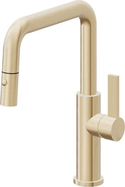 California Faucets Corsano Pull-Down Kitchen Faucet with Button Sprayer - Quad Spout in Satin Brass - K51-103-FB-SB