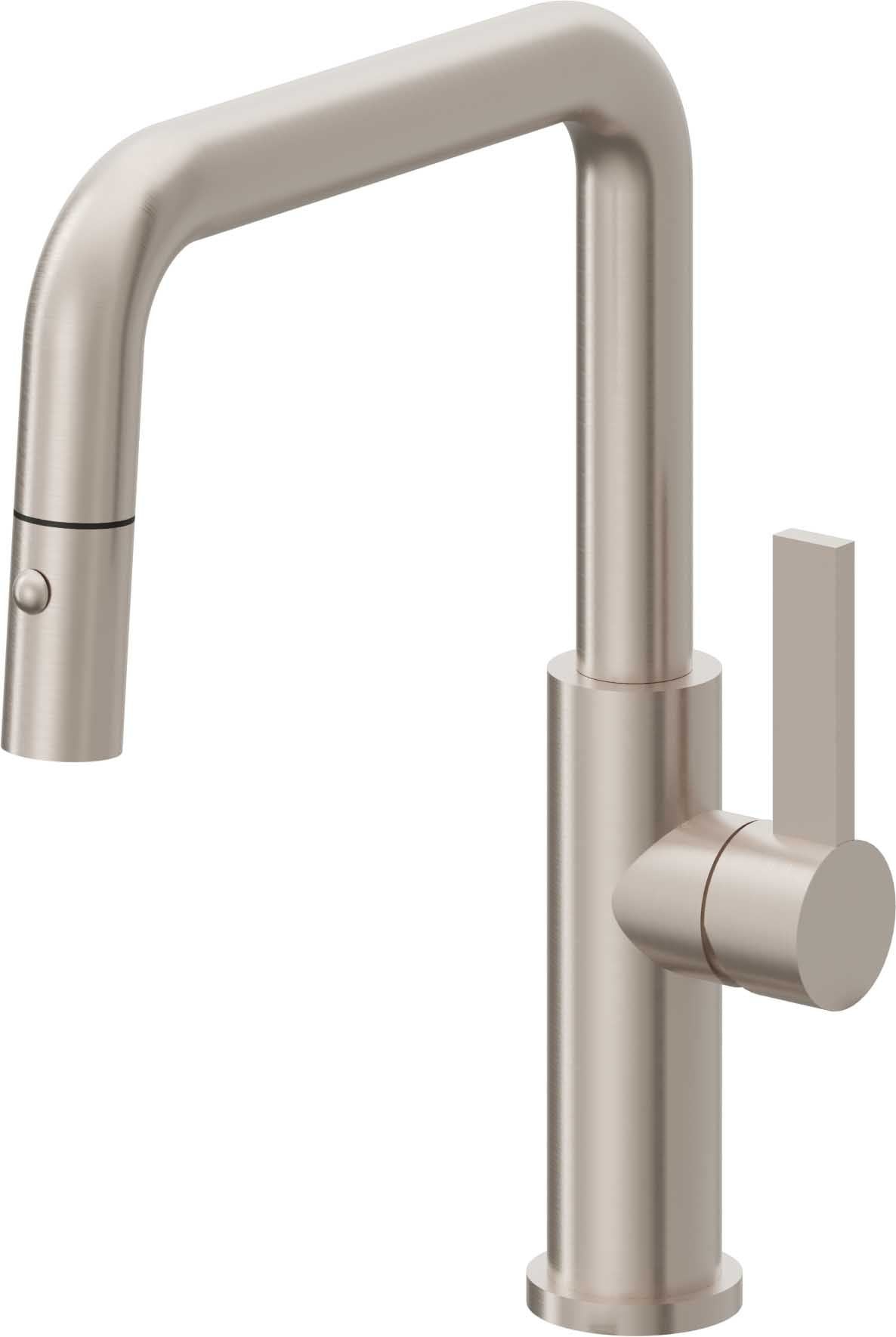 California Faucets Corsano Pull-Down Kitchen Faucet with Button Sprayer - Quad Spout in Satin Nickel - K51-103-FB-SN