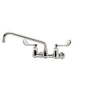 Krowne Royal Series 8-in Wall Mount Faucet With 12-in Swing Spout, Vandal Resistant Wristblade Handles, 1.5 GPM - 14-812L-W-E4