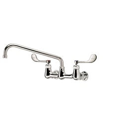 Krowne Royal Series 8-in Wall Mount Faucet With 12-in Swing Spout, Vandal Resistant Wristblade Handles, 1.5 GPM - 14-812L-W-E4
