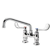 Krowne Royal Series 4-in Raised Deck Mount Faucet With 8-in Swing Spout And Vandal Resistant Wristblade Handles, 1.5 GPM - 15-408L-W-E4