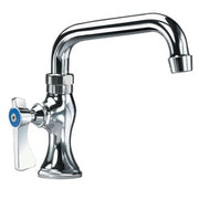 Chrome single-handle pantry faucet with 6-inch spout and blue control valve.