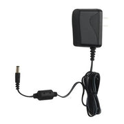 Black AC adapter with coiled power cord and small connector plug for electronic faucet.