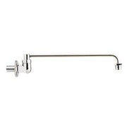 Chrome wok range faucet with long spout and side valve control, commercial-style design.