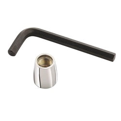 Black swing-to-rigid adapter with angled arm and chrome connector nut.