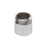 White cylindrical adapter with threaded metal connection on top.