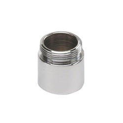 White cylindrical adapter with threaded metal connection on top.