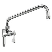 Chrome add-on faucet with 12-inch spout and lever handle.