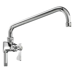 Chrome add-on faucet with 12-inch spout and lever handle.