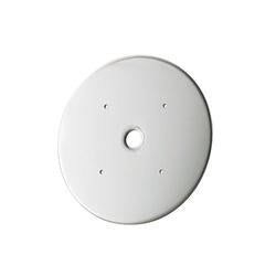 White circular spray face with center hole and four mounting holes around perimeter.