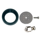 Black rubber ring, gray spray head disk with holes, and metal connector components.