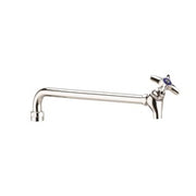 Chrome 12-inch spout with valve and lever handle for commercial faucet.