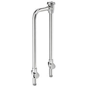 Chrome U-shaped vacuum breaker with two outlet connections at base and single connection at top.