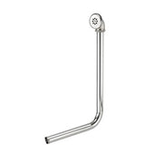 Stainless steel overflow kit with circular head connector and curved elbow tube assembly.