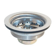 Krowne 3-1/2-inch kitchen sink drain with stainless steel rim and strainer basket.