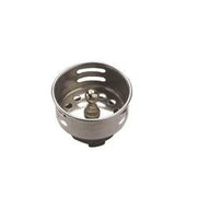 Stainless steel crumb cup with horizontal slots and threaded base for 1-1/2-inch drain.