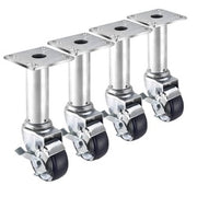 Krowne 8-1/2-in-10-1/2-in Adjustable Height 3-1/2-in X 3-1/2-in Plate Caster With 3-in Wheel (Set Of 4) - 28-117S