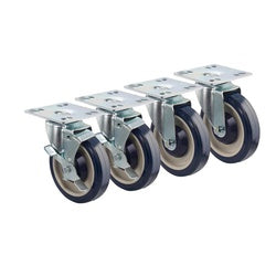 Krowne Economy Series 4-in X 4-in Plate Caster With 5-in Wheel (Set Of 4) - 30-107S