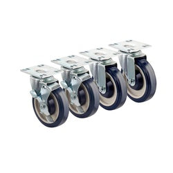 Krowne Economy Series 3-1/2-in X 3-1/2-in Plate Caster With 5-in Wheel (Set Of 4) - 30-111S