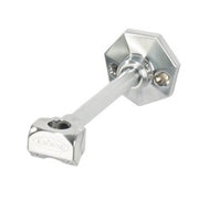 Stainless steel wall bracket with hexagonal mounting plate and angled arm connector.