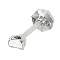 Stainless steel wall bracket with hexagonal mounting plate and angled arm connector.