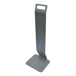 Black countertop stand with rectangular base and tall vertical pole for automatic soap or sanitizer dispensers.