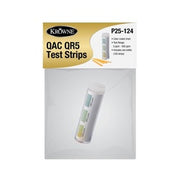 Krowne QAC QR5 test strip bottle with measurement markings displayed against white background.