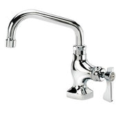 Chrome wall-mounted pantry faucet with curved spout and lever handle.