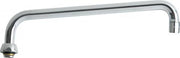 Chrome L-type swing spout with 12-inch reach and rounded bend design.
