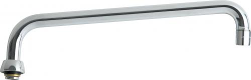 Chrome L-type swing spout with 12-inch reach and rounded bend design.