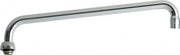 Chrome L-type swing spout with 14-inch reach and curved arm design.