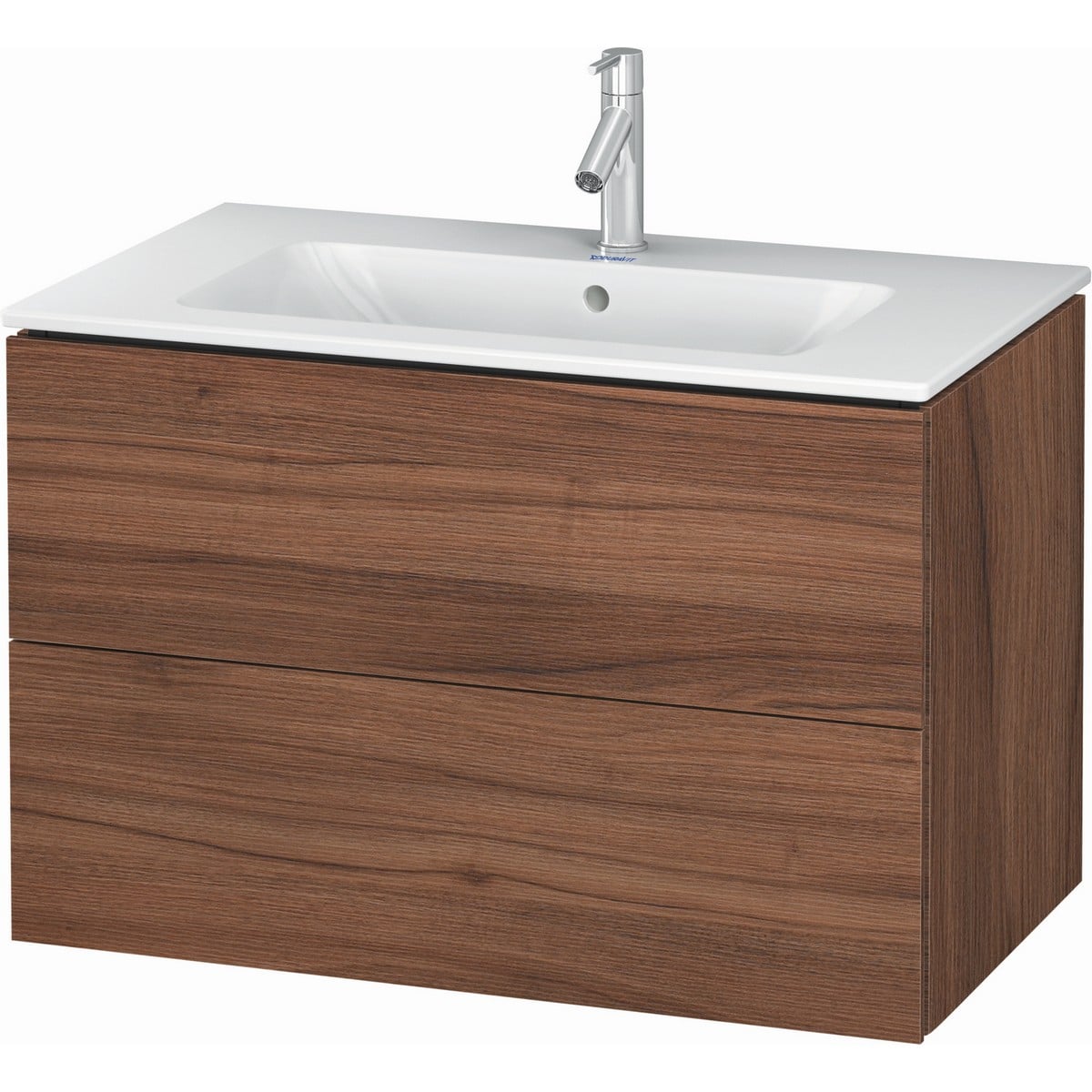Duravit L-Cube 32-1/4" Wall Mount Vanity Cabinet, Less Sink - Natural Walnut